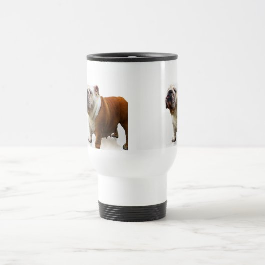 Eingebildete Bulldoggen-Reise-Tasse Reisebecher (Mittel)
