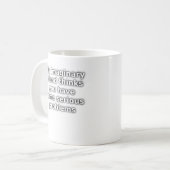 Eingebildete Freund-ernste Problem-lustige Tasse (Vorderseite Links)