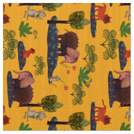 Eingebildete Tiere: Löwen, Mäuse, Elefantgewebe Stoff