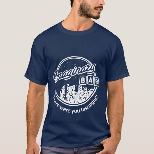 Eingebildetes Bar - NachtSkyline - wo waren- Sie? T-Shirt (Vorderseite)