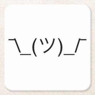 Eingebildetes Shrug ¯ \ _(ツ) _/¯ festes Schwar Rechteckiger Pappuntersetzer