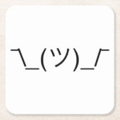 Eingebildetes Shrug ¯ \ _(ツ) _/¯ festes Schwarzes Rechteckiger Pappuntersetzer (Vorderseite)