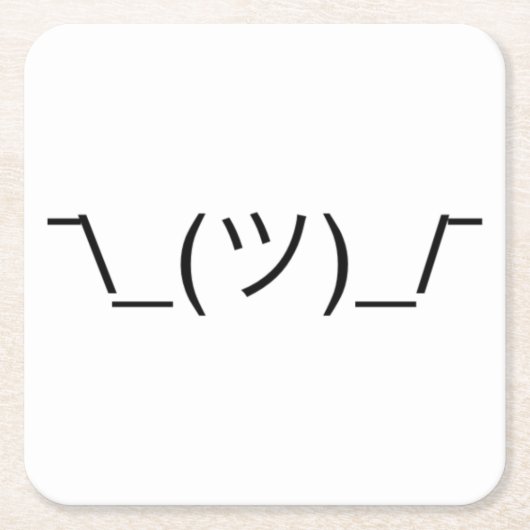 Eingebildetes Shrug ¯ \ _(ツ) _/¯ festes Schwarzes Rechteckiger Pappuntersetzer (Vorderseite)