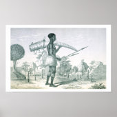 Eingeborene, die einen geschmückten Elfenbein-Elef Poster (Vorne)