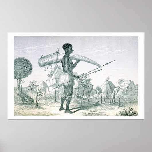 Eingeborene, die einen geschmückten Elfenbein-Elef Poster (Vorne)