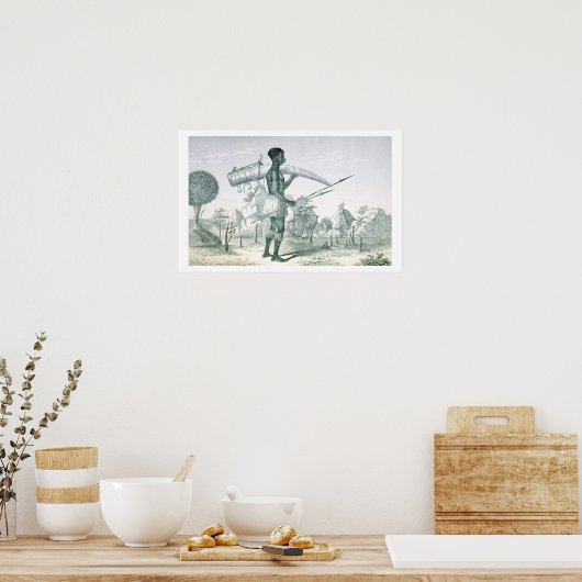 Eingeborene, die einen geschmückten Elfenbein-Elef Poster (Küche)