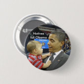 Eingeborene für Obama Button (Vorne & Hinten)