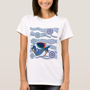 Eingeborene Punkt-Kunst Fish-01 T-Shirt
