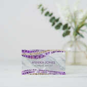 Eingeborene Punkt-Kunst-Luxusamethyst und Gold Visitenkarte (Stehend Vorderseite)