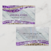 Eingeborene Punkt-Kunst-Luxusamethyst und Gold Visitenkarte (Vorne/Hinten)