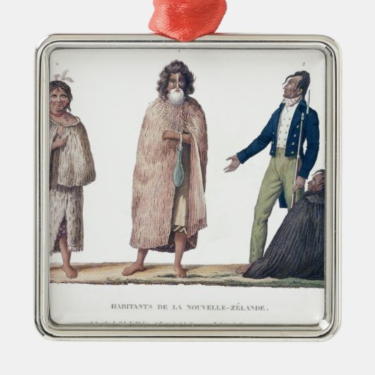 Eingeborene von Neuseeland Silbernes Ornament (Vorne)