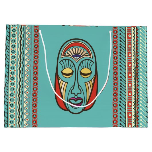 Eingeborener aztekischer Inka-Mayamaske Große Geschenktüte (Rückseite)