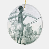 Eingeborener, der einen verzierten keramik ornament (Links)