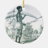 Eingeborener, der einen verzierten keramik ornament (Hinten)