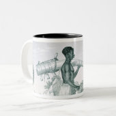 Eingeborener, der einen verzierten zweifarbige tasse (Vorderseite Links)