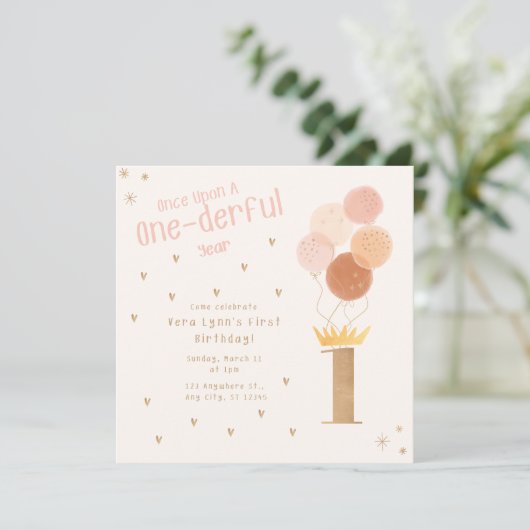 Eingeborener erster Geburtstag Einladung (Stehend Vorderseite)