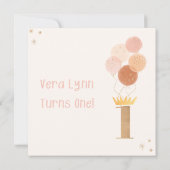 Eingeborener erster Geburtstag Einladung (Rückseite)