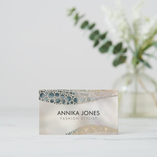 Eingeborener Punkt-Kunstart Marmor abstrakt Visitenkarte (Stehend Vorderseite)