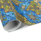 Eingeborenes Schildkröte-Malen Geschenkpapier (Rolleneckpunkt)