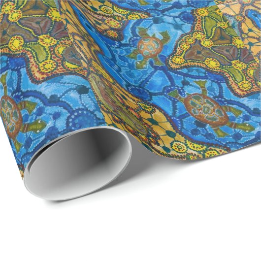 Eingeborenes Schildkröte-Malen Geschenkpapier (Rolleneckpunkt)