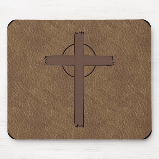 Eingebrannte lederne Blick Mausunterlage Mousepad (Vorne)