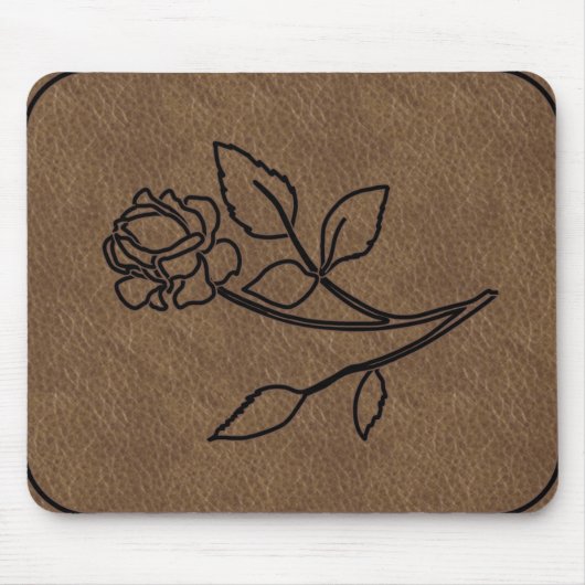 EINGEBRANNTES ROSEN-LEDER MousePad (Vorne)