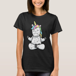 Eingefallenes Einhorn Yoga Meditation Entspannende T-Shirt