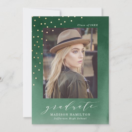 eingefärbt | Einladung der Foto Graduation Party (Vorderseite)