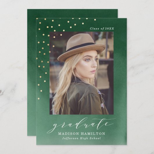 eingefärbt | Einladung der Foto Graduation Party (Vorne/Hinten)