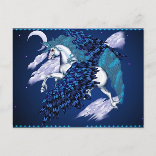 Eingeflügelte Einhornpostkarte Postkarte (Vorderseite)