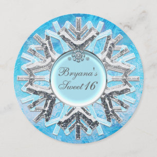 Eingefrorene Eis-Winter-Wunderland Süße 16 Einladu Einladung