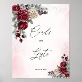 Eingefrorene Rosen Winter Brautkarten & Geschenke Poster