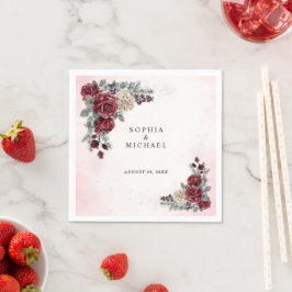 Eingefrorene Rosen Winter Hochzeitsservietten Serviette