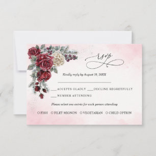 Eingefrorene Rosen Winterhochzeit RSVP-Karte RSVP Karte