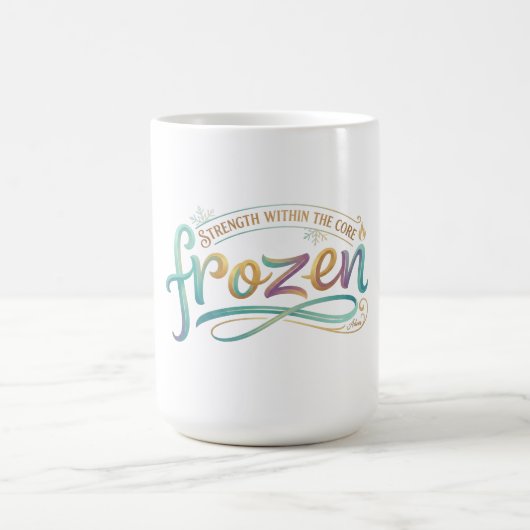Eingefrorene Typografie Langarmshirt Kaffeetasse (Mittel)
