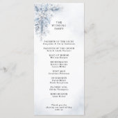 Eingefrorene weiße Beeren Winter-Hochzeitsprogramm Programm (Rückseite)