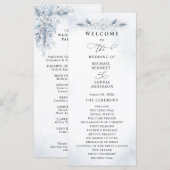 Eingefrorene weiße Beeren Winter-Hochzeitsprogramm Programm (Vorne/Hinten)