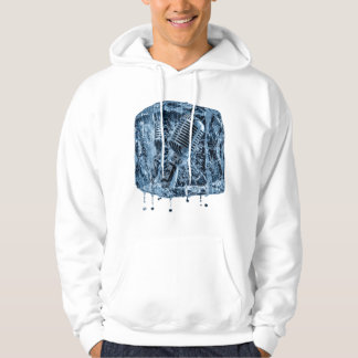 Eingefrorenes Vintage-Mikrofon-Eisblock-Musik-Kuns Hoodie