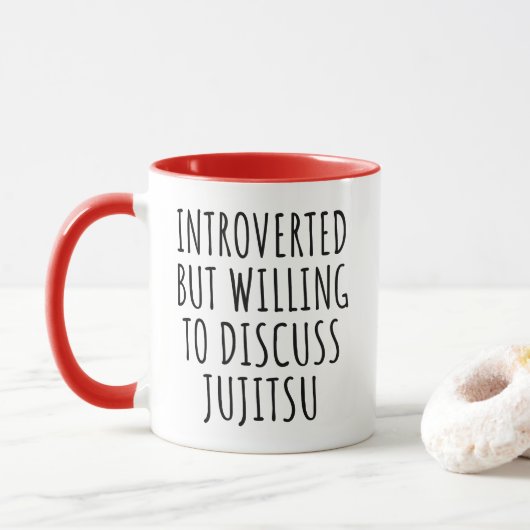 eingeführt, aber willens, Jiu Jitsu zu diskutieren Tasse (Mit Donut)