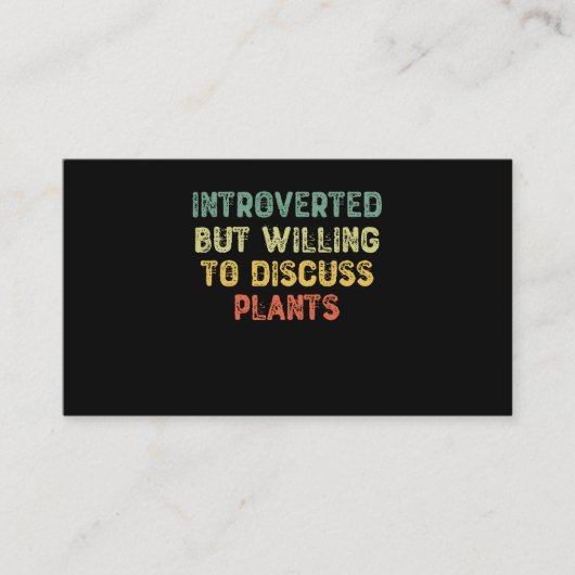 eingeführt, aber willens, Pflanze zu diskutieren Visitenkarte (Vorderseite)