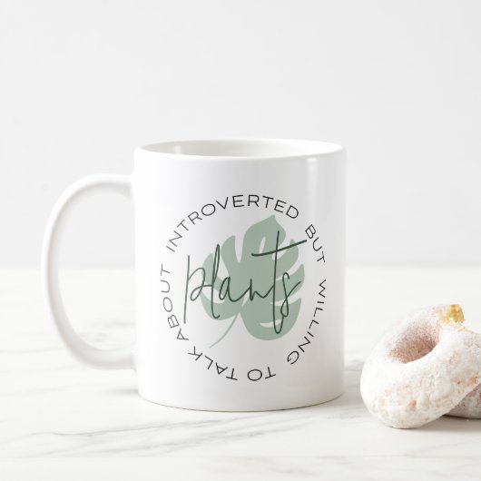 eingeführt, aber willens, über Pflanze zu sprechen Kaffeetasse (Mit Donut)