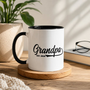 Eingeführt Neuer Opa Datum Typografie  Tasse