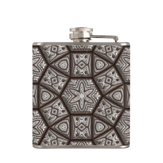 Eingegrabener 1 gewundener Kolben Flachmann (Rückseite)