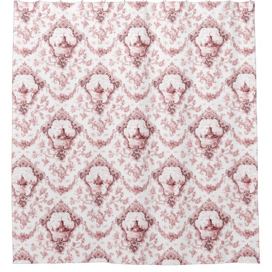 Eingegrabter Florentiner mit Windmühle und Boote-R Duschvorhang (Vorderseite)