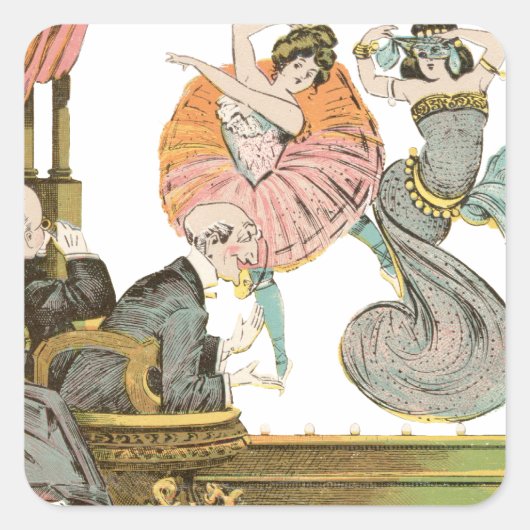 Eingehen in die Sehenswürdigkeiten. Quadratischer Aufkleber (Vorderseite)