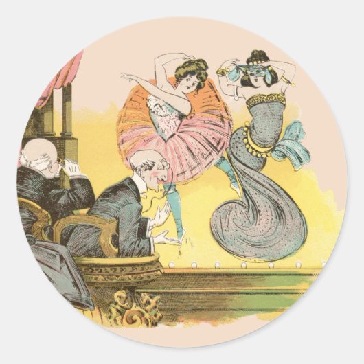 Eingehen in die Sehenswürdigkeiten. Runder Aufkleber (Vorderseite)