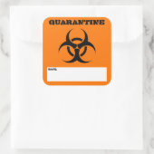Eingehende Pakete mit Quarantänezeichen markieren Quadratischer Aufkleber (Tasche)