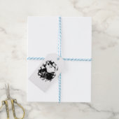 Eingehüllte Wärme, Mops-Paar Geschenkanhänger (Mit Garn)