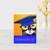 Eingeklappte Grußkarte für Katzen Karte (Gelbe Blume)