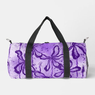 Eingeklebte Lilien - Lila Duffle Bag
